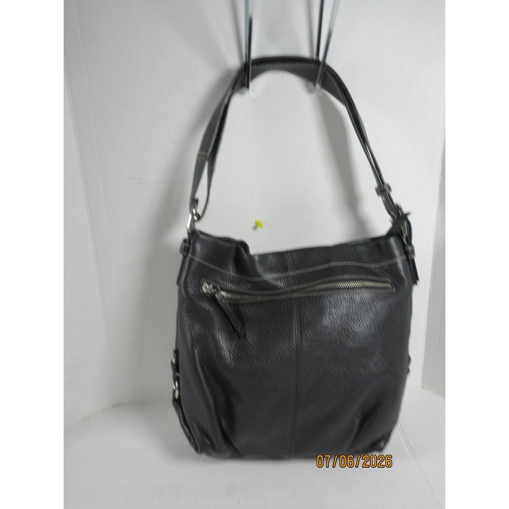 Coach Kristen Black Pebbled Leather Hobo Shoulder Bag F15064 - Picture 1 of 10